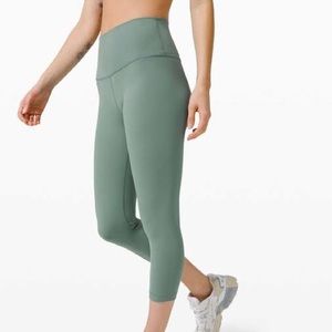 Lululemon align cropped 21 tidewater teal size 4